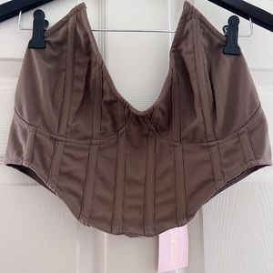 MISSGUIDED ASH BROWN CORSET